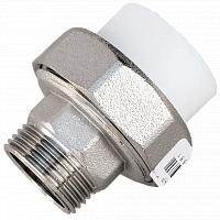 Муфта разъемная Lammin PPR НР 20 мм х 1/2" белая (25/200)