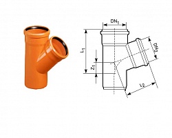 Тройник НПВХ 315х315мм  угол 87,5° Magnaplast 23355