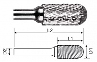 Борфреза HM сфероцилиндрическая 10x20x6x64 Интертулмаш С102006/000737