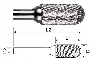 Борфреза HM сфероцилиндрическая 10x20x6x64 Интертулмаш С102006/000737