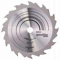 Диск пильный по дереву (160x16 z12) Speedline Wood BOSCH 2.608.640.784