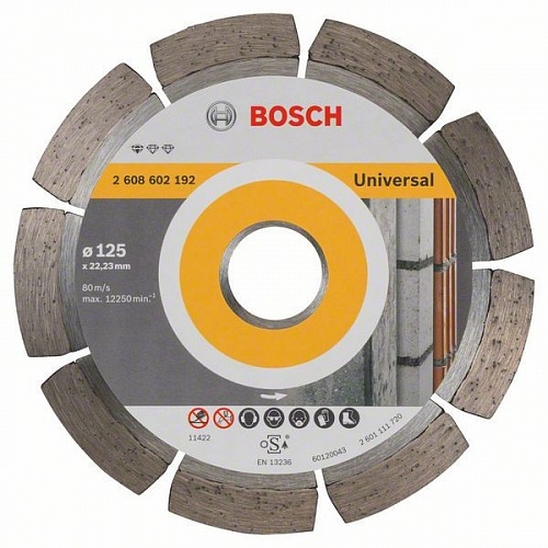 Алмазный круг 125х22 Pf Universal BOSCH 2.608.602.192 Алмазный круг 125х22 Pf Universal BOSCH 2.608.602.192