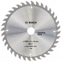 Диск пильный по дереву (160x20/16 z36) Optiline Wood Eco BOSCH 2.608.641.786