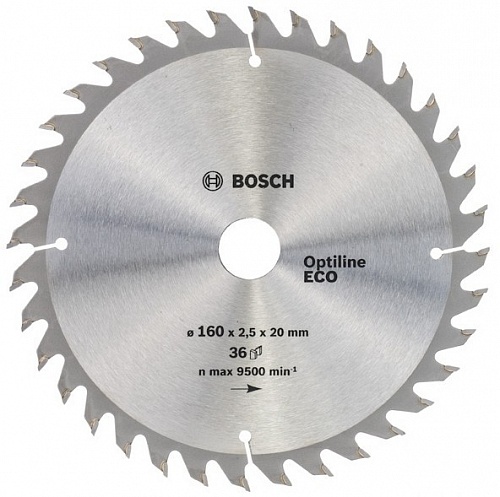 Диск пильный по дереву (160x20/16 z36) Optiline Wood Eco BOSCH 2.608.641.786