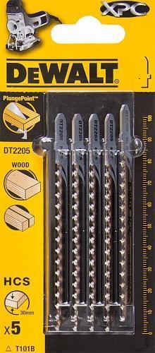 Пилка для электролобзика T101 B XPC 5 штук DeWalt DT2205-QZ Пилка для электролобзика T101 B XPC 5 штук DeWalt DT2205-QZ