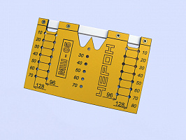 Шаблон для разметки отверстий под мебельные ручки-кнопки/скобы (96 и 128м) МШ-05