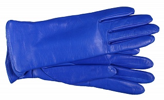 Перчатки хозяйственные кожаные синяя ткань Энкор