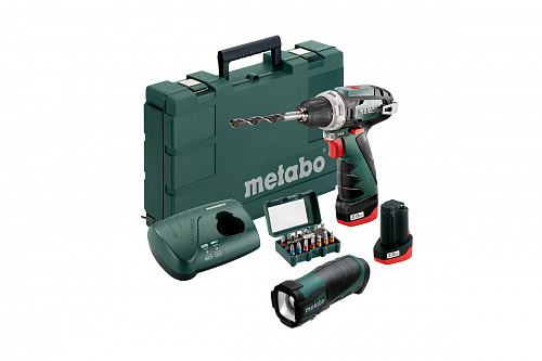 Шуруповерт аккумуляторный Metabo Power Maxx BS 2х2.0Ah набор/фонарь 600080930