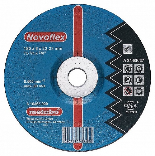 Круг шлифовальный ф180х6,0х22 для металла Novoflex (1/10) Metabo 616465000