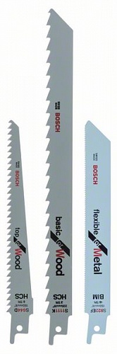 Пилка для ножовки для металла и дерева набор 3шт BOSCH 2 609 256 715