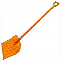 Лопата для снега "Поликарбонат" оранжевая, алюминиевый черенок
