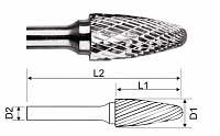 Борфреза HM гиперболическая со сферическим концом 10x20x6x64 Интертулмаш F102006/001352