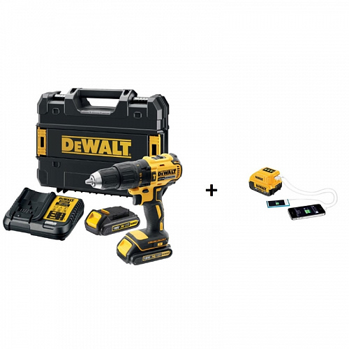 Шуруповерт аккумуляторный DeWalt DCD778S2TC-KS + USB адаптер Шуруповерт аккумуляторный DeWalt DCD778S2TC-KS + USB адаптер