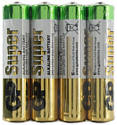 Батарейка GP ААА LR03 BP4 (4шт)(GP-24ARS) термо