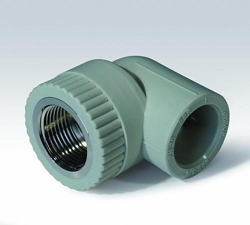Уголок комбинированный PPR ф 20мм x 1/2" ВР (50/150) серый Уголок комбинированный PPR ф 20мм x 1/2" ВР (50/150) серый