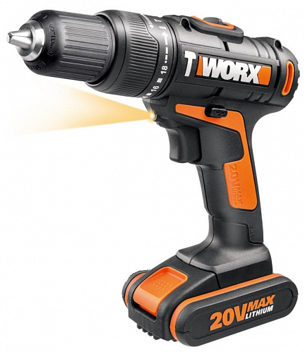 Шуруповерт ударный аккумуляторный WORX WX371, 20В, 2.0Ач x2 кейс