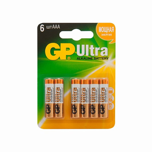 Батарейка GP ААА Ultra Alkaline LR03 BP4+2 (6шт)