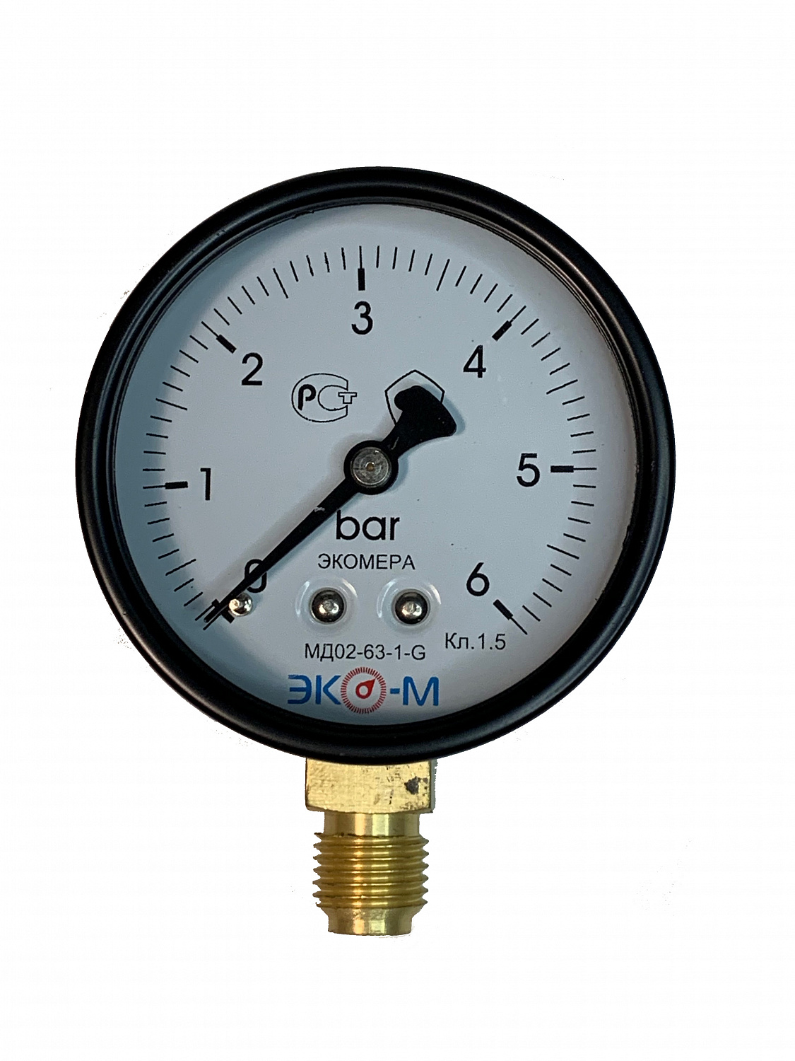 Манометр ЭКОМЕРА МД02-63мм 0..4бар 1/4" Осевой УТ000005898