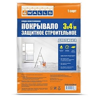 Строительная защитная пленка 3 x 4м 40 мкм 4WALLS