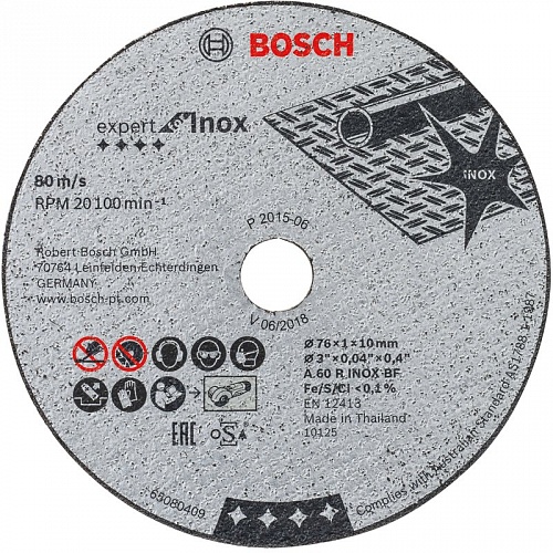 Отрезной круг Expert for Inox (76 x 10 мм) 1 шт. Bosch 2608601520 Отрезной круг Expert for Inox (76 x 10 мм) 1 шт. Bosch 2608601520