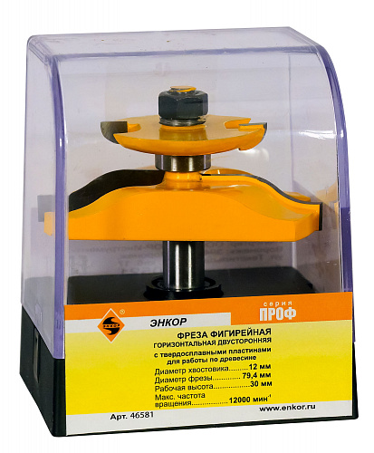 Фреза фигирийная горизонтальная двухсторонняя ф79,4 мм хвостовик 12 мм Энкор 46581