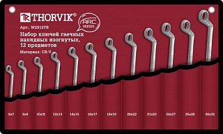 Набор ключей гаечных накидных THORVIK ARC 6-32мм 12пр W2S12TB сумка 052620