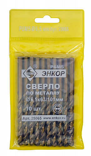 Сверло по металлу (6,5 Р6М5) Энкор 25065
