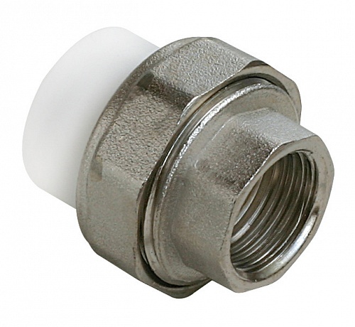 Муфта разъемная PPRC ф 32 мм x 11/4" ВР (10/30) белая Муфта разъемная PPRC ф 32 мм x 11/4" ВР (10/30) белая