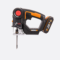 Лобзик-сабельная пила аккумуляторная WORX WX550, 20В, 2.0Ач x1 кейс