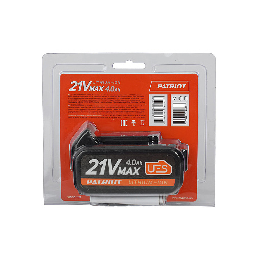 Аккумулятор BR 21VMax Pro UES (21 В; 4 А*ч; Li-ion) PATRIOT 180301121
