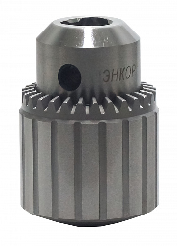 Патрон сверлильный зубчатовенцовый (ЗВП), повышенной прочности, зажимаемый диаметр -  2-13 мм,  посадка - резьба 1/2"- 20 UNF Энкор 23529