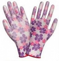 Перчатки садовые розовые цветы нейлон/нитрил 2Hands 7107PN