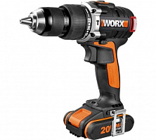 Шуруповерт ударный аккумуляторный WORX WX373, 20В, 2,0Ач x2, Б/Щ, кейс