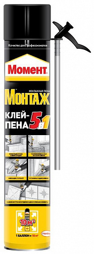 Пено-клей 750мл МОМЕНТ МОНТАЖ 5в1 1203119 Пено-клей 750мл МОМЕНТ МОНТАЖ 5в1 1203119