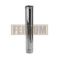 Труба-Дымоход (из нержавеющей стали 0,5 мм) ф130 х1,0м FeFLUES 25217