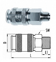 Разъем быстросъем. UNI с резьбой М1/4" UNI-1