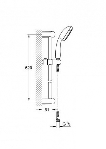 Набор душевой Grohe TEMPESTA NEW II 600мм 27598000