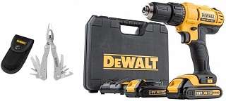 Шуруповерт аккумуляторный DeWalt DCD771S2P-KS + Мультитул