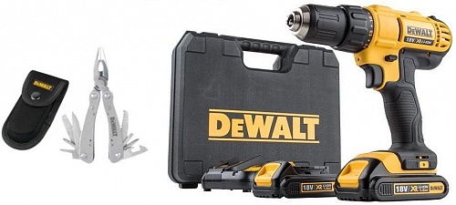 Шуруповерт аккумуляторный DeWalt DCD771S2P-KS + Мультитул